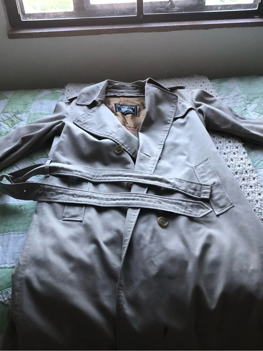 Burberry Beige Double-Breasted Trench Coat - Picture 8 of 13